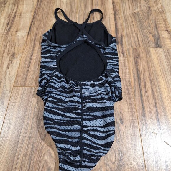 Tyr black gray zebra print one piece bathing suit - Picture 2 of 4